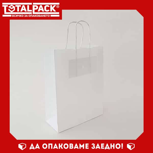 Paper bag 20/25cm white